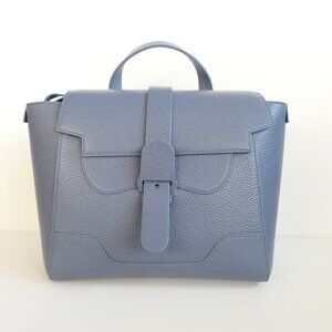 Senreve Midi Maestra Pebbled Blue Silver Hardware